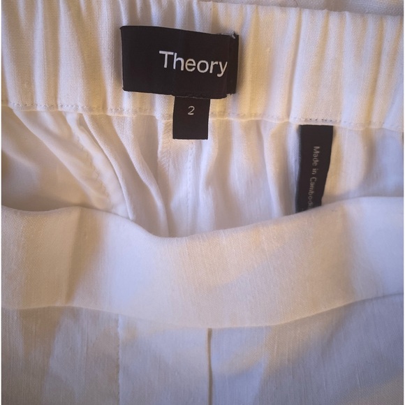 Theory Slim Cropped Crisp WhiteTrousers, Size 2 NWOT - Picture 3 of 7